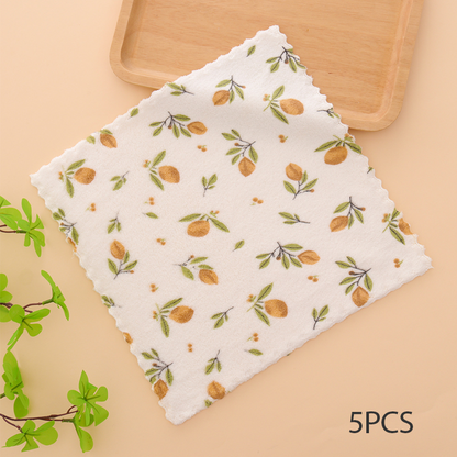 5 kpl korallinvärisiä flanellipyyhkeitä kotikäyttöön