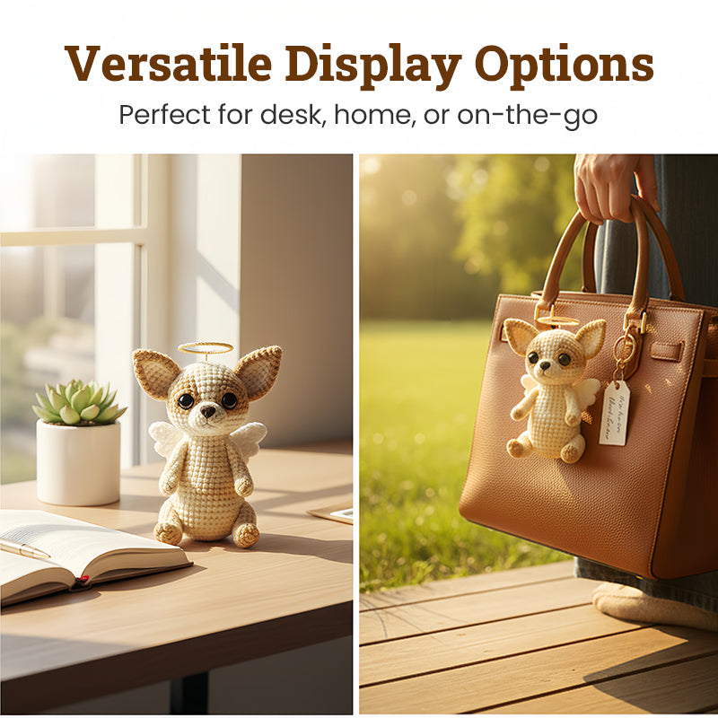 Hento virkattu pienoiskoossa oleva koiramuistoesine