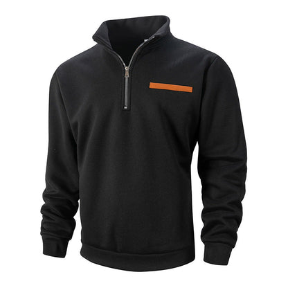 Men's Stylish Half Zip Long Sleeve Tops
