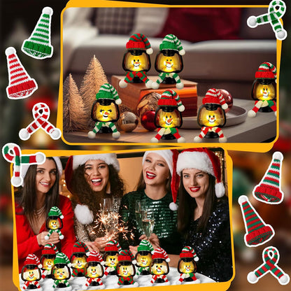 ⏳ Rajoitettu aika −50 % ⏰ Joulukoriste Mini Lumiukko-lyhty hatuilla ja huiveilla 🎄⛄