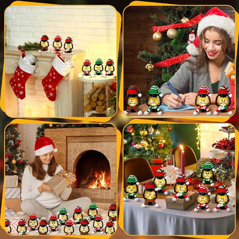 ⏳ Rajoitettu aika −50 % ⏰ Joulukoriste Mini Lumiukko-lyhty hatuilla ja huiveilla 🎄⛄