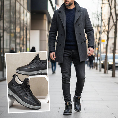 Miesten mukavat lämpimät kengät: vedenpitävät ja liukastumista estävät