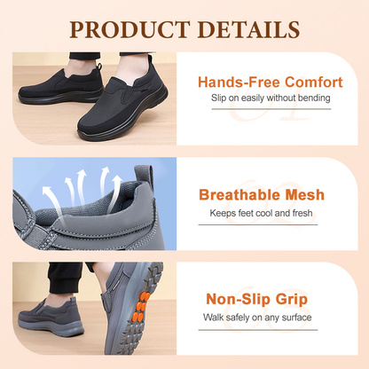 👟50% OFF NOW! ✨ Men's Orthopedic Breathable Slip-On Sneakers - Arch Support with Memory Foam Insoles for All-Day Comfort 🏃‍♂️💨