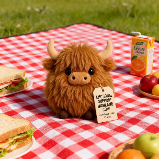 🎅 Joulun ennakkomyynti 50 % ALENNUS 🎁 — Emotional Support Highland Cow -pehmolelu 🎉