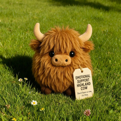 🎅 Joulun ennakkomyynti 50 % ALENNUS 🎁 — Emotional Support Highland Cow -pehmolelu 🎉