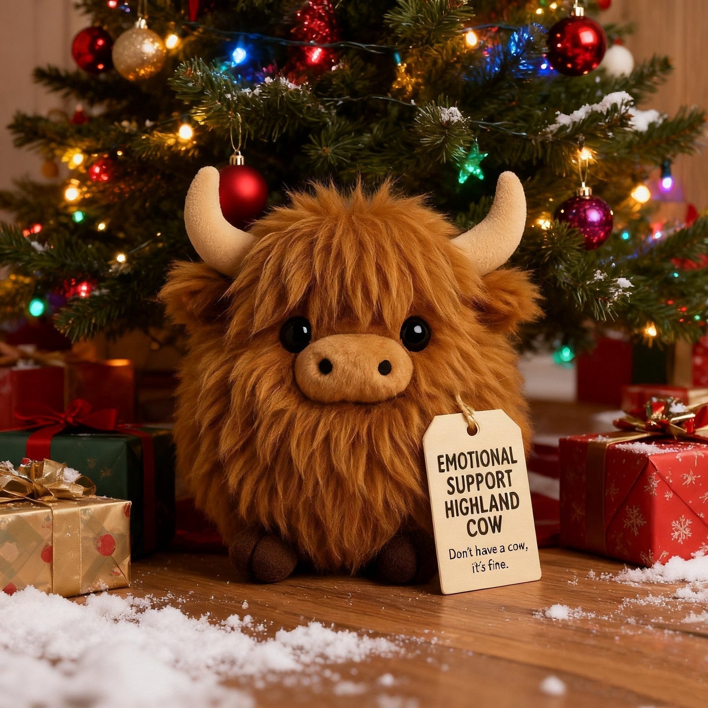 🎅 Joulun ennakkomyynti 50 % ALENNUS 🎁 — Emotional Support Highland Cow -pehmolelu 🎉