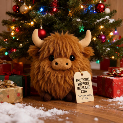 🎅 Joulun ennakkomyynti 50 % ALENNUS 🎁 — Emotional Support Highland Cow -pehmolelu 🎉