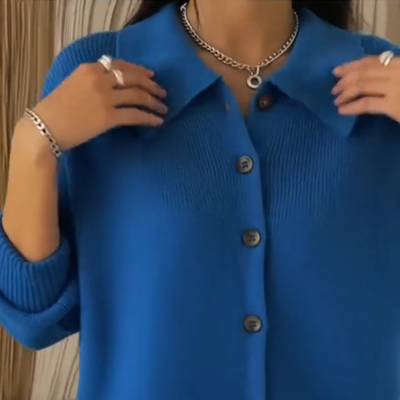 🎄 Joulualennus 49 % — Pehmeä ribbineulottu bleiserineuletakki napituksella 🧥