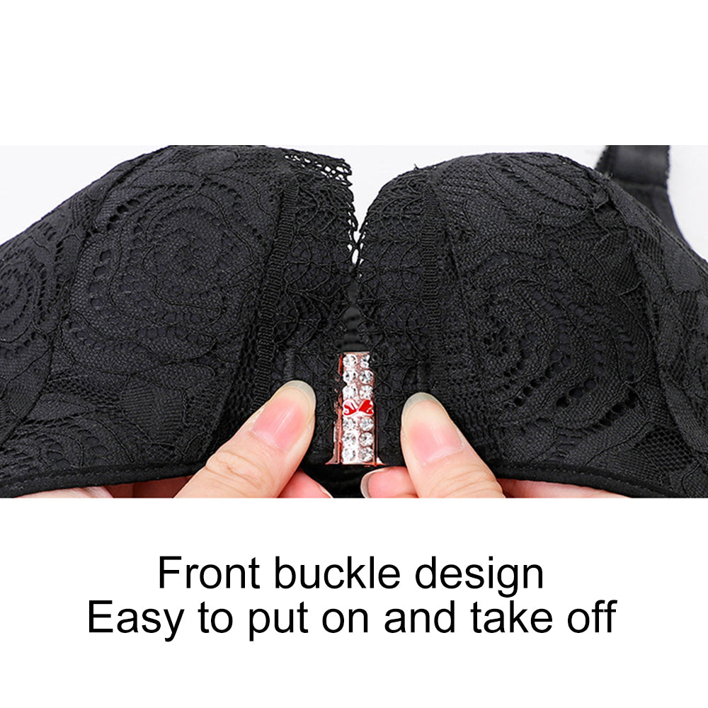 Seksikäs Rose kirjonta edessä sulkeminen Wirefree Bra