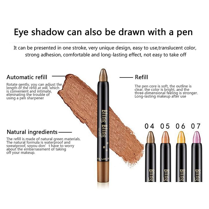 15 Colour Highlighter Eyeshadow Pencil Vedenpitävä Glitter Eye Shadow Eyeliner Pencil（Osta koko setti ja saat parhaan tarjouksen）