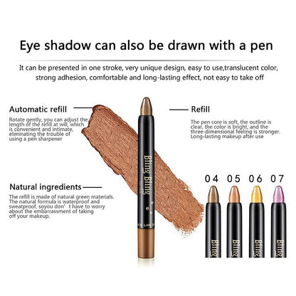 15 Colour Highlighter Eyeshadow Pencil Vedenpitävä Glitter Eye Shadow Eyeliner Pencil（Osta koko setti ja saat parhaan tarjouksen）