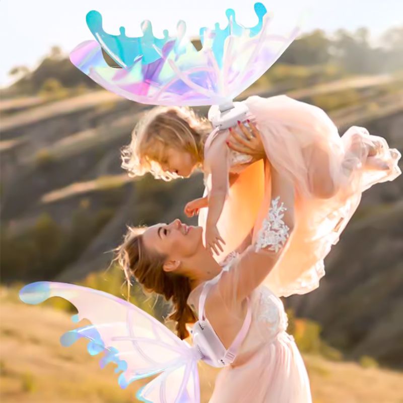 Ladattavat sähköiset Fairy Wings LED-valoilla ja musiikilla
