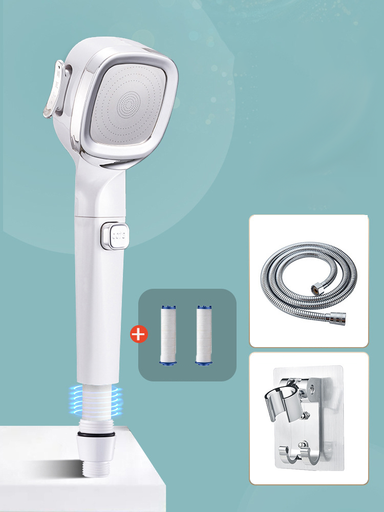 🏆4-tilan käsikäyttöinen paineistettu suihkupää, jossa on taukokytkin