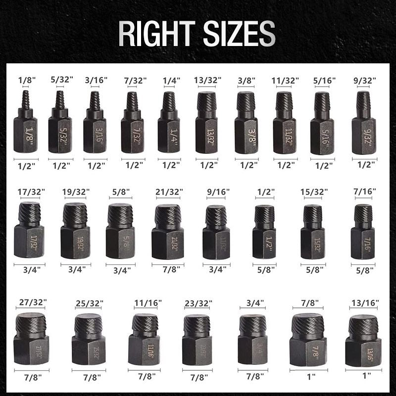 Pousbo® 5-osainen ruuvi- ja pultinpoistosarja