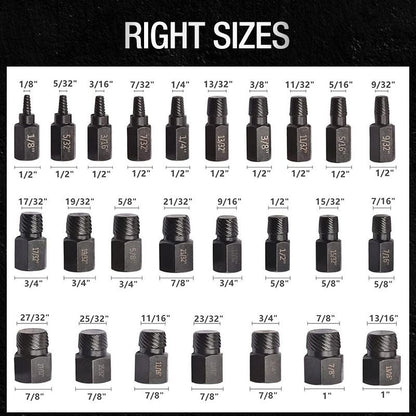 Pousbo® 5-osainen ruuvi- ja pultinpoistosarja