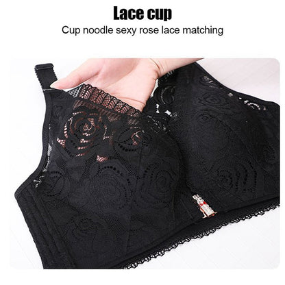 Seksikäs Rose kirjonta edessä sulkeminen Wirefree Bra