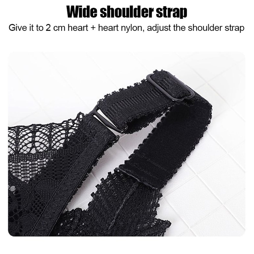 Seksikäs Rose kirjonta edessä sulkeminen Wirefree Bra