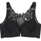 Seksikäs Rose kirjonta edessä sulkeminen Wirefree Bra