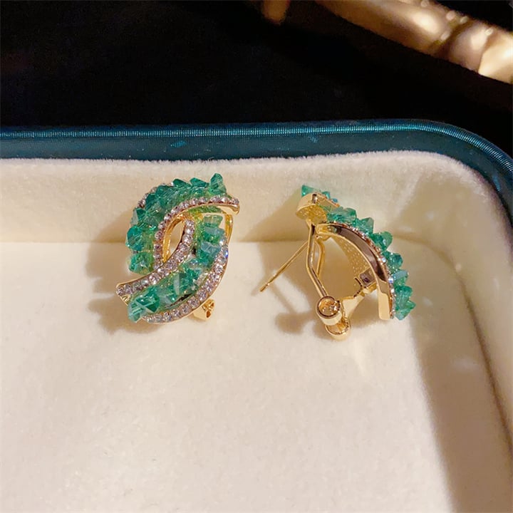 🔥Osta yksi saat yhden ilmaiseksi🔥Muoti ristin vihreä fake kristalli korvakorut