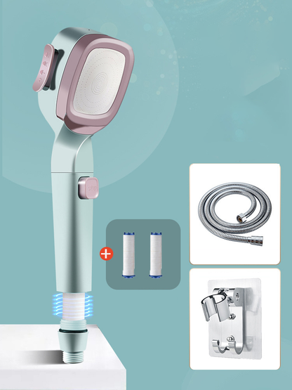 🏆4-tilan käsikäyttöinen paineistettu suihkupää, jossa on taukokytkin