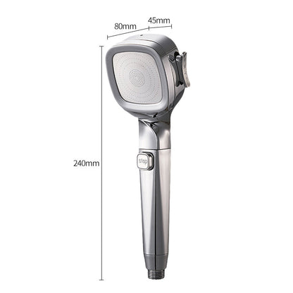 🏆4-tilan käsikäyttöinen paineistettu suihkupää, jossa on taukokytkin