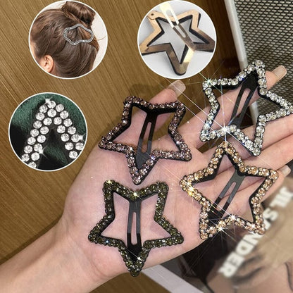 🔥Rhinestone Bling Snap Hårklämma Hårspännen