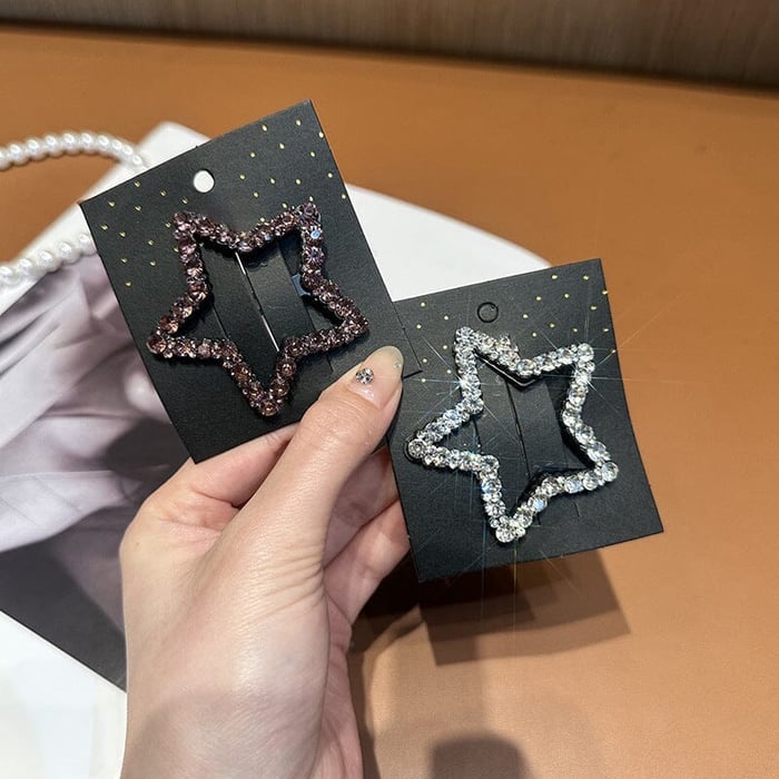 🔥Rhinestone Bling Snap Hårklämma Hårspännen