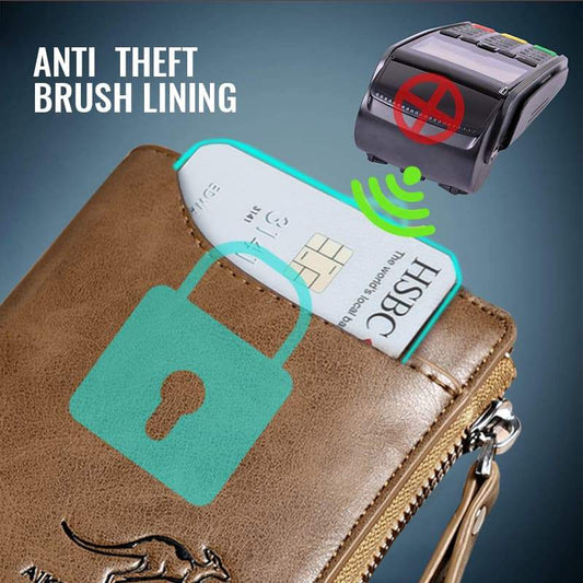 Miesten Essentials💰 Monikäyttöinen RFID esto Vedenpitävä Kestävä PU nahka lompakko 🎁