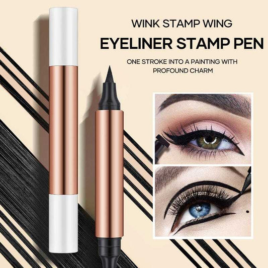 Kaksipäinen kolmionmuotoinen sinetti eyeliner Eyeliner nopeasti kuivuva pitkäkestoinen ei tahraantuva vedenkestävä