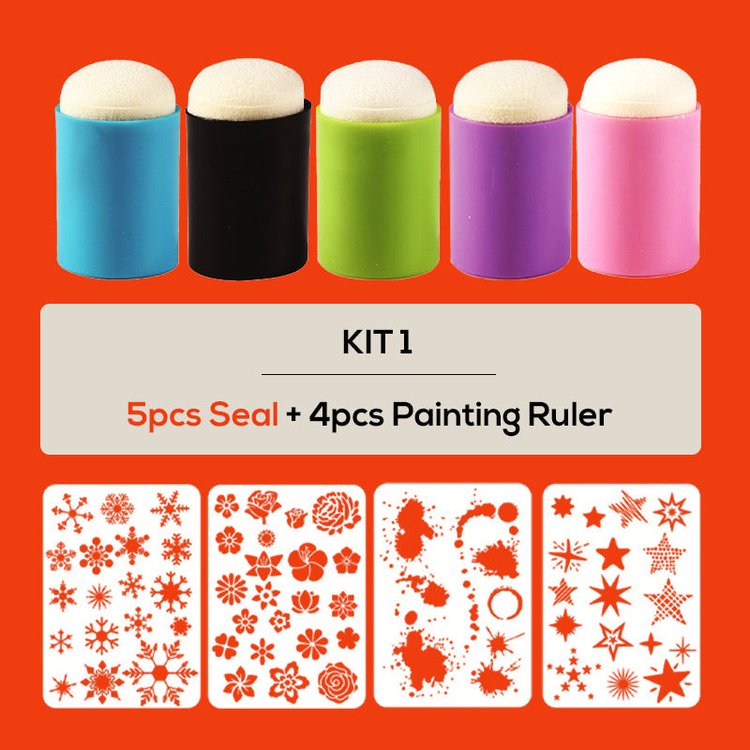 DIY-kit för fingermålning med svamp