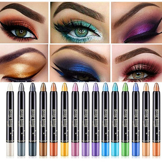 15 Colour Highlighter Eyeshadow Pencil Vedenpitävä Glitter Eye Shadow Eyeliner Pencil（Osta koko setti ja saat parhaan tarjouksen）