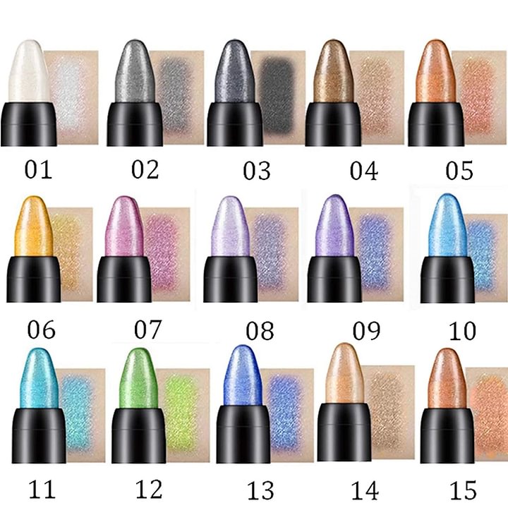 15 Colour Highlighter Eyeshadow Pencil Vedenpitävä Glitter Eye Shadow Eyeliner Pencil（Osta koko setti ja saat parhaan tarjouksen）