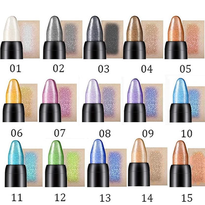 15 Colour Highlighter Eyeshadow Pencil Vedenpitävä Glitter Eye Shadow Eyeliner Pencil（Osta koko setti ja saat parhaan tarjouksen）