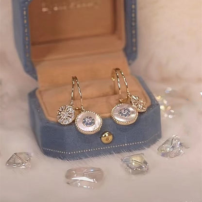 Luonnollinen kuori zirkoni korvakorut