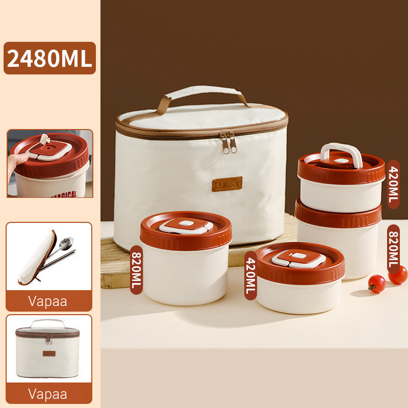 Mikroaaltouunissa ruostumattomasta teräksestä valmistettu eristetty lounasrasia