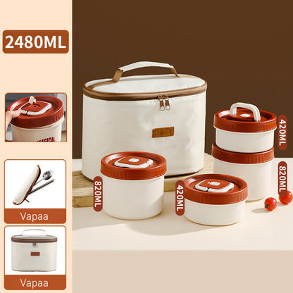 Mikroaaltouunissa ruostumattomasta teräksestä valmistettu eristetty lounasrasia