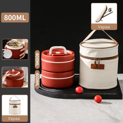 Mikroaaltouunissa ruostumattomasta teräksestä valmistettu eristetty lounasrasia