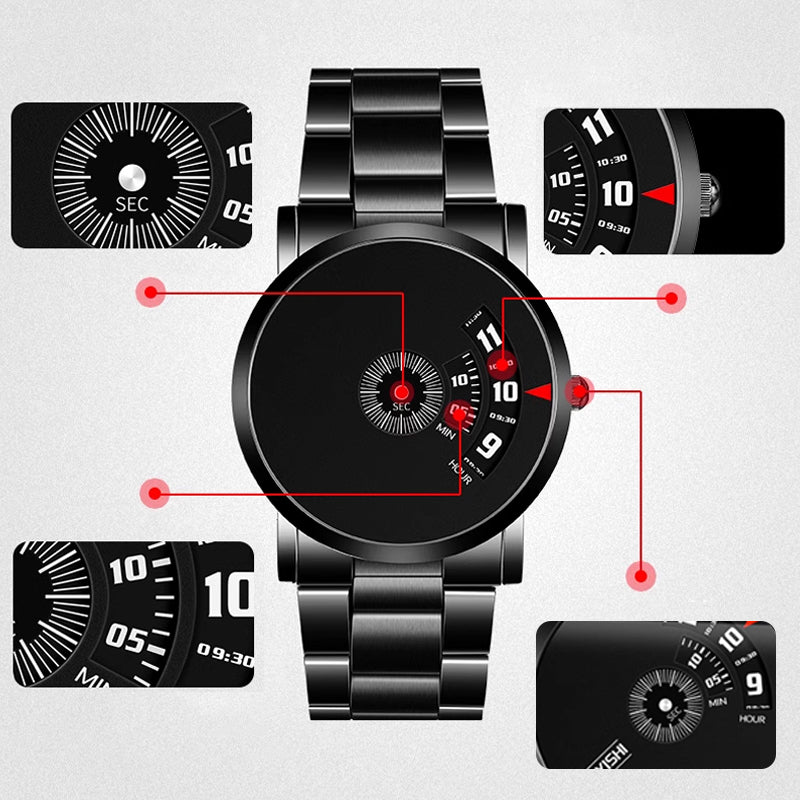 Miesten vedenpitävä automaattinen katsella teräs / verkko / nahka katsella hihna