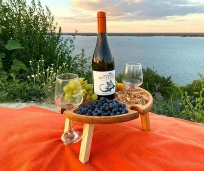 Viimeisen päivän kampanja 🔥49% alennus 🥳 Taitettava puinen piknikpöytä ulkotiloihin - lasitelineellä