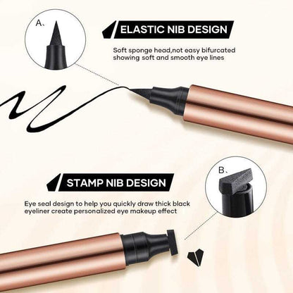 Kaksipäinen kolmionmuotoinen sinetti eyeliner Eyeliner nopeasti kuivuva pitkäkestoinen ei tahraantuva vedenkestävä