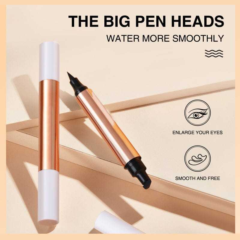 Kaksipäinen kolmionmuotoinen sinetti eyeliner Eyeliner nopeasti kuivuva pitkäkestoinen ei tahraantuva vedenkestävä