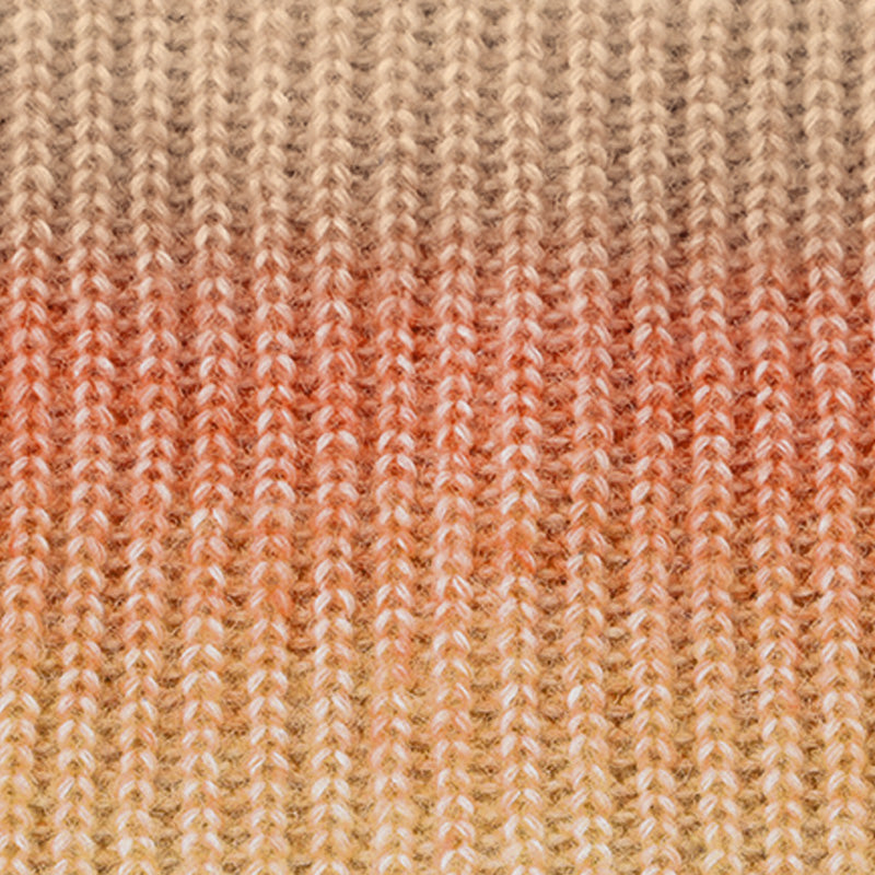 Väritysvaihtelulla koristeltu lämmin neulottu hattu ja kaulahuivi, 2-osainen setti