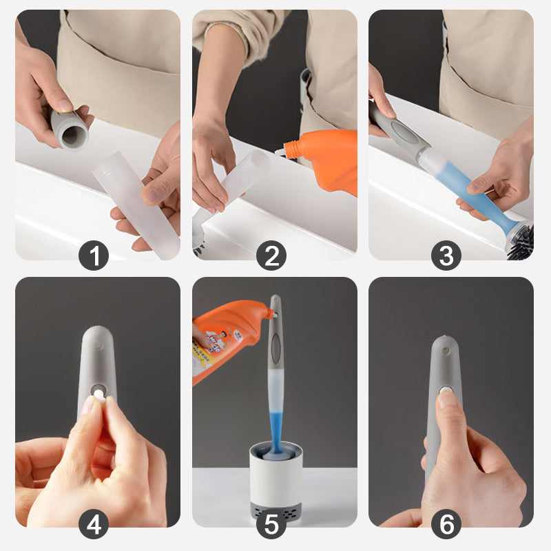 [Käytännöllinen tuote] WC-harja, jossa on annostelijan pidike