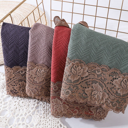 [Paras Lahja Hänelle] Naisten Puuvilla Korkeavyötäröiset Pitsialushousut