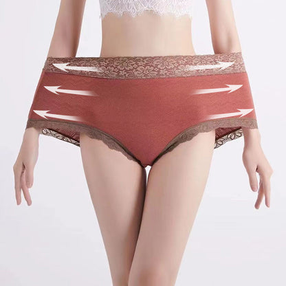 [Paras Lahja Hänelle] Naisten Puuvilla Korkeavyötäröiset Pitsialushousut