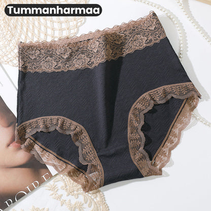 [Paras Lahja Hänelle] Naisten Puuvilla Korkeavyötäröiset Pitsialushousut