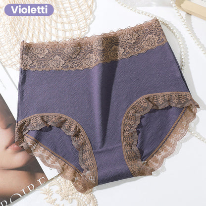 [Paras Lahja Hänelle] Naisten Puuvilla Korkeavyötäröiset Pitsialushousut