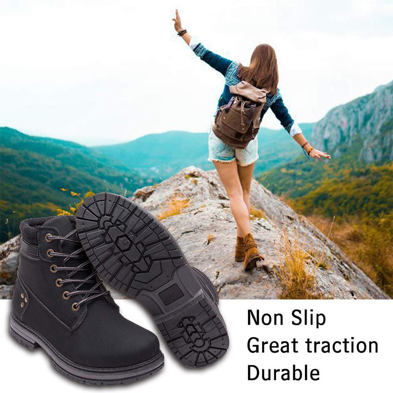 Ihanteellinen lahja - Naisten työ Vedenpitävä vaellus Combat Lace up Low Heel nilkkasaappaat
