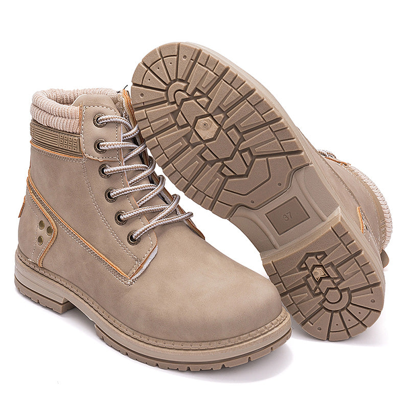 Ihanteellinen lahja - Naisten työ Vedenpitävä vaellus Combat Lace up Low Heel nilkkasaappaat