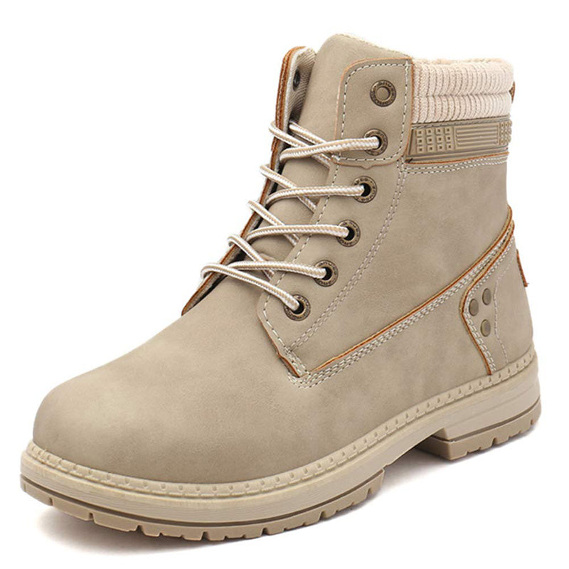 Ihanteellinen lahja - Naisten työ Vedenpitävä vaellus Combat Lace up Low Heel nilkkasaappaat